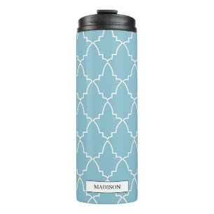 Bouteilles Isothermes Motif en treillis marocain bleu clair