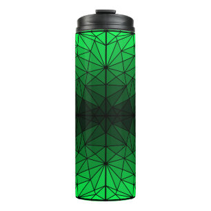 Bouteilles Isothermes Motif en verre tendu 02.Vert.Ligne noire BG