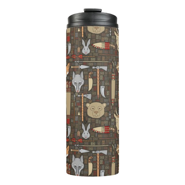 Bouteilles Isothermes Motif ethnique de chasse (Devant)