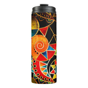 Bouteilles Isothermes motif ethnique tribal Abstrait brillant