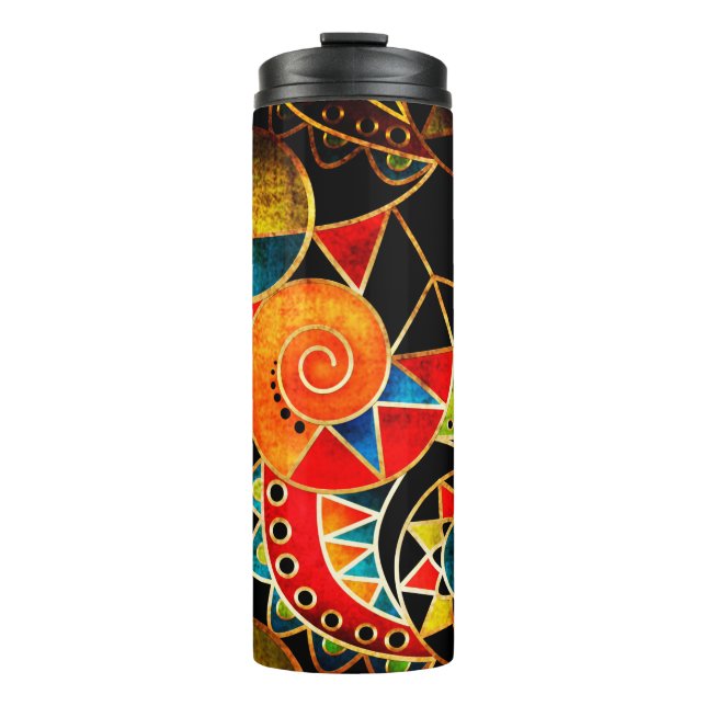 Bouteilles Isothermes motif ethnique tribal Abstrait brillant (Devant)