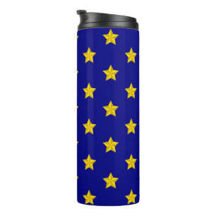 Bouteilles Isothermes Motif Étoiles Dorées, Bleu Nuit, Exclusif