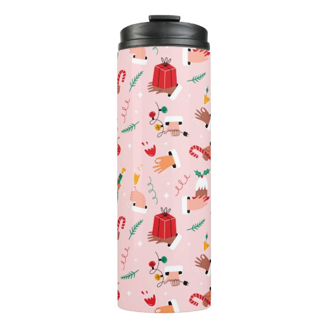 Bouteilles Isothermes Motif Festif des Mains de Vacances (Devant)