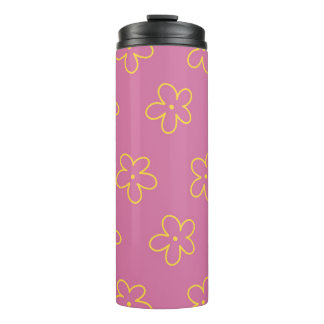 Bouteilles Isothermes Motif Fleur simple et jaune rétro