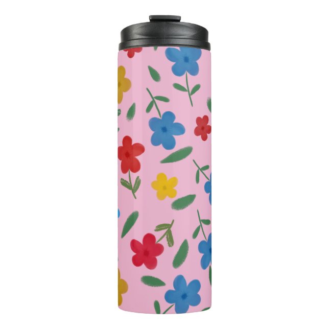 BOUTEILLES ISOTHERMES MOTIF FLEURS COLORÉ ET ÉLÉGANT (Devant)