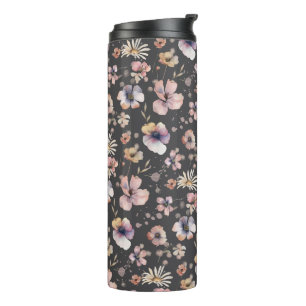 Bouteilles Isothermes Motif Fleurs Sauvages Aquarelle Bohème Triste