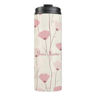Bouteilles Isothermes Motif floral boho rose personnalisé