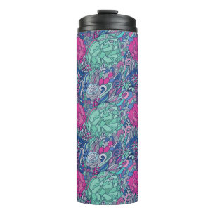 Bouteilles Isothermes Motif floral coloré de griffonnage