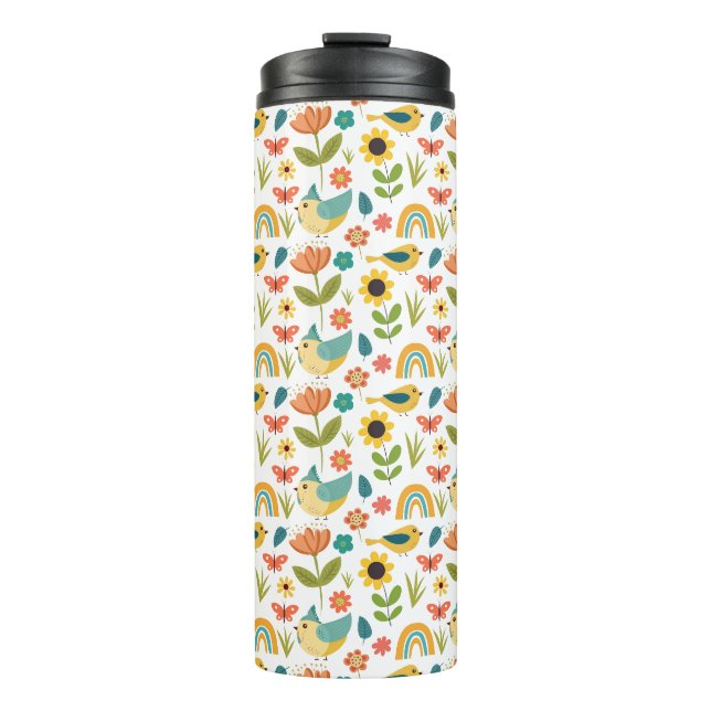 Bouteilles Isothermes Motif floral de l'aquarelle de printemps (Devant)