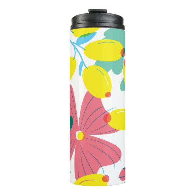 Bouteilles Isothermes Motif floral transparent avec éléments de transpar (Devant)
