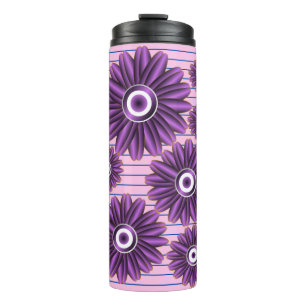 Bouteilles Isothermes Motif Floral Violet Design Fleur Moderne Abstraite