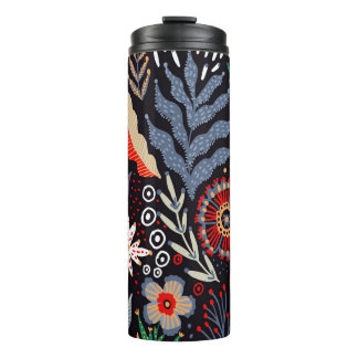 Bouteilles Isothermes Motif folklorique, design textile transparent avec