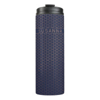 Motif géométrique bleu marine Rose en cuivre