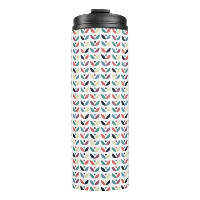 Bouteilles Isothermes Motif géométrique floral d'art populaire (Devant)