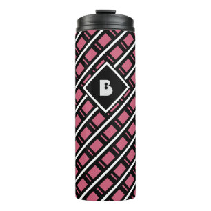 Bouteilles Isothermes Motif géométrique Funky moderne Monogramme rose
