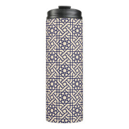 Bouteilles Isothermes Motif géométrique marocain bleu islamique