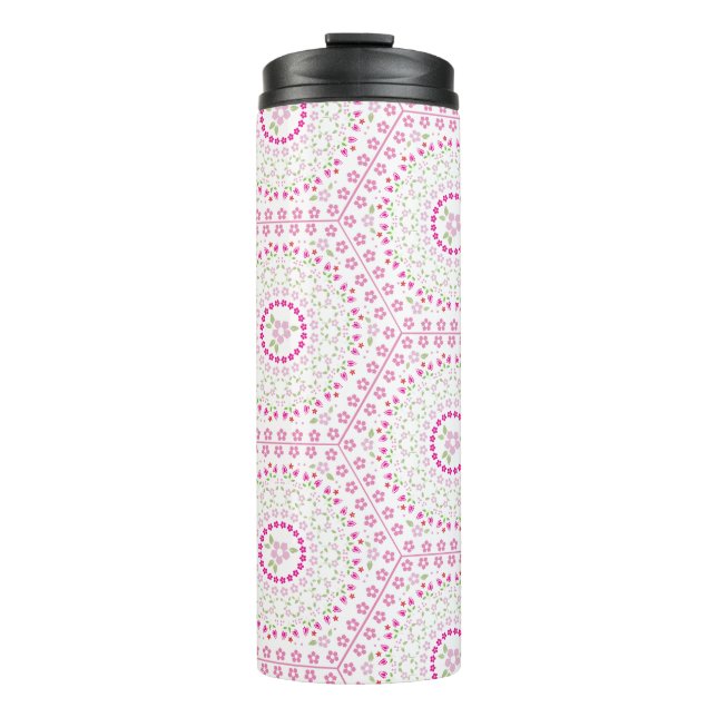 Bouteilles Isothermes Motif géométrique simple rose mou (Devant)