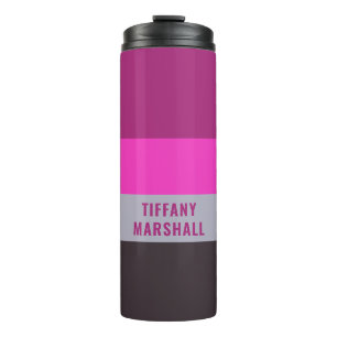 Bouteilles Isothermes Motif gris rose et gris foncé pourpre rayures
