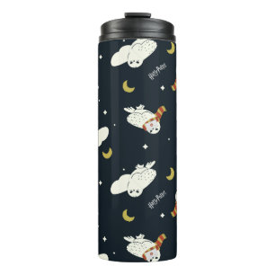 Bouteilles Isothermes Motif Hedwig sous la lumière de la lune
