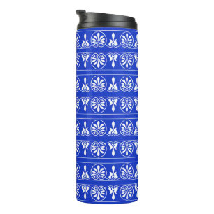 Bouteilles Isothermes Motif Méditerranéen Arabesque Grec Bleu