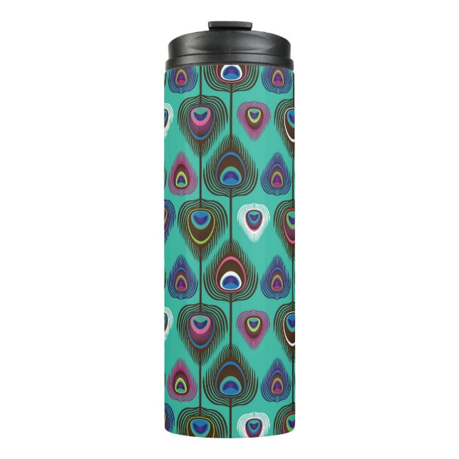 Bouteilles Isothermes motif mignon de plume de paon (Devant)