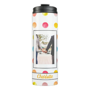 Bouteilles Isothermes Motif moderne Rainbow Spotty Photo personnalisée