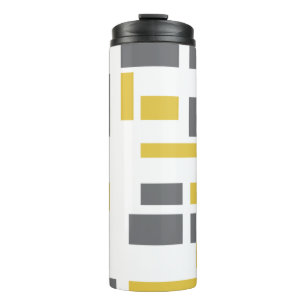 Bouteilles Isothermes Motif moderne, simple, cool géométrique jaune gris