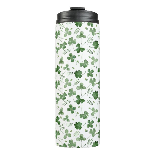 Bouteilles Isothermes Motif mou de shamrock d'aquarelle (Devant)