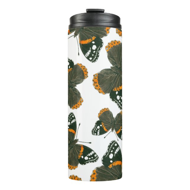 Bouteilles Isothermes Motif papillon de l'amiral rouge (Devant)