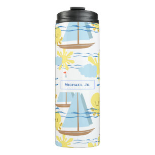 Bouteilles Isothermes Motif pour enfants ensoleillés, bateau, pieuvre e