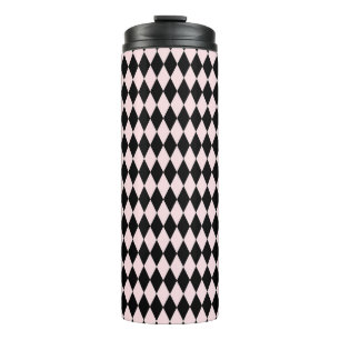 Bouteilles Isothermes Motif rayé abstrait minimal noir et rose clair