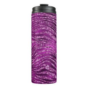 Bouteilles Isothermes Motif rayures de tigre sauvage pailleté violet élé