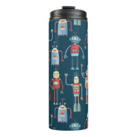 Motif robot rétro amusant