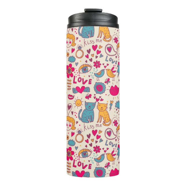 Bouteilles Isothermes Motif romantique coloré (Devant)