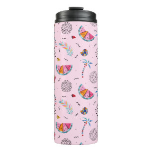Bouteilles Isothermes Motif rose tropical de style de Memphis