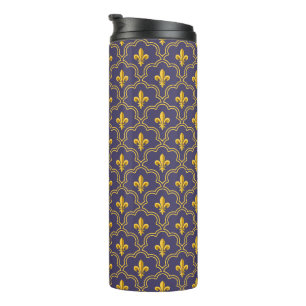 Bouteilles Isothermes Motif Royal Fleur-de-Lis Violet et Or