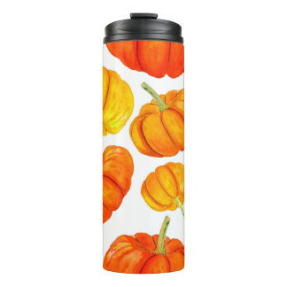 Bouteilles Isothermes Motif sans couture avec aquarelle dessinée orange