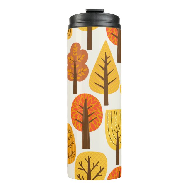 Bouteilles Isothermes Motif sans couture avec arbres. Automne (Devant)