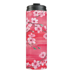 Bouteilles Isothermes Motif sans couture avec Belle fleur de cerisier