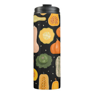 Bouteilles Isothermes Motif sans couture avec citrouille et variétés de 