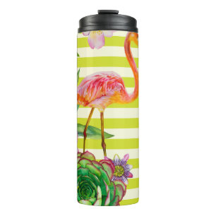 Bouteilles Isothermes motif sans couture avec flamant rose et tr exotiq