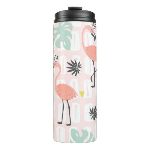 Bouteilles Isothermes Motif sans couture avec flamants roses et feuilles