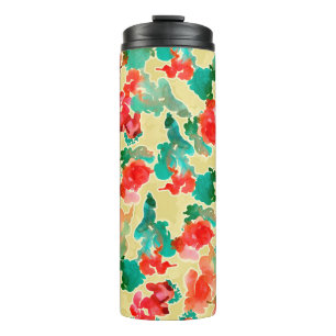 Bouteilles Isothermes Motif sans couture avec fleurs Abstraites dessinée