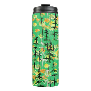 Bouteilles Isothermes Motif sans couture avec forêt d'automne
