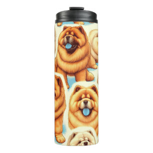 Bouteilles Isothermes Motif sans couture de Chow-Chow Retro