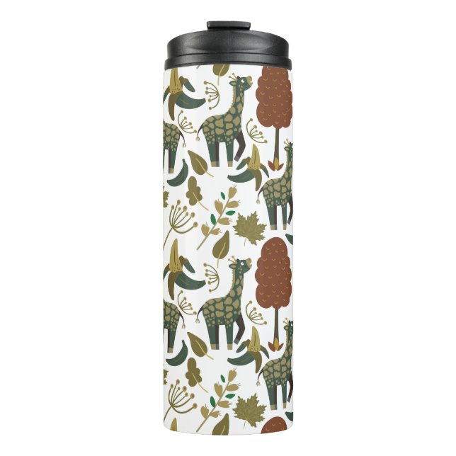 Bouteilles Isothermes Motif sans couture Giraffe | motif floral coloré (Devant)