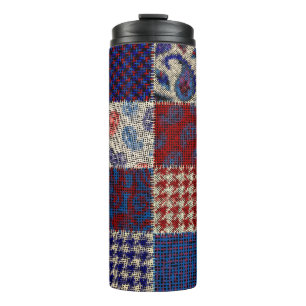 Bouteilles Isothermes Motif sans couture. Imitation d'un motif de patchw