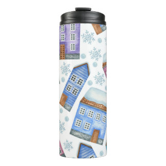Bouteilles Isothermes Motif sans couture représentant les maisons d'hive