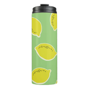 Bouteilles Isothermes Motif sans soudure à la main avec citrons en jaune