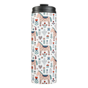 Bouteilles Isothermes Motif scandinave d'art populaire de cheval